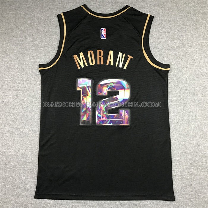 Maillot Golden Edition Memphis Grizzlies Ja Morant NO 12 2021-22 Noir